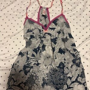 Liberty of London Navy Floral Cami with Pink Trim